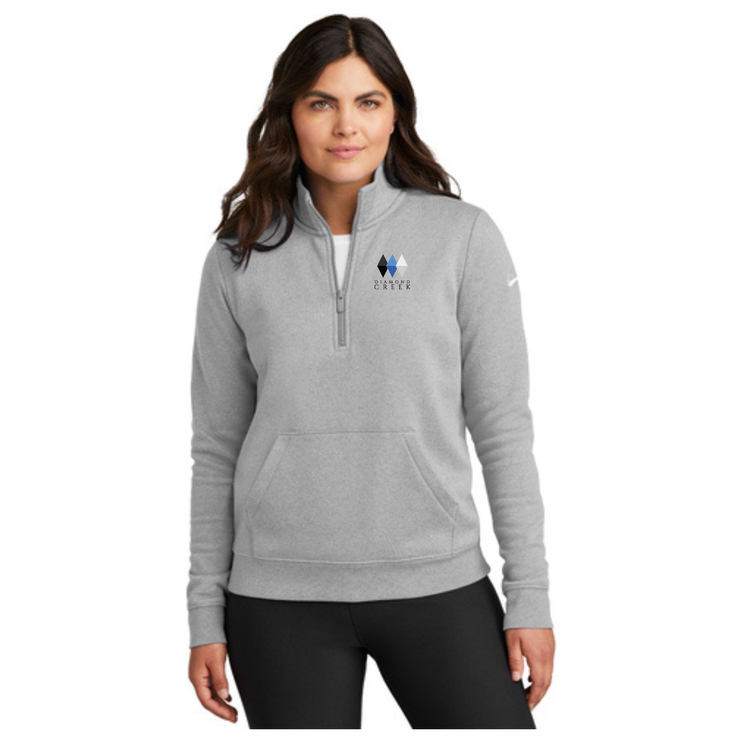 Nike Ladies Club Fleece Sleeve Swoosh 1/2-Zip - NKDX6720