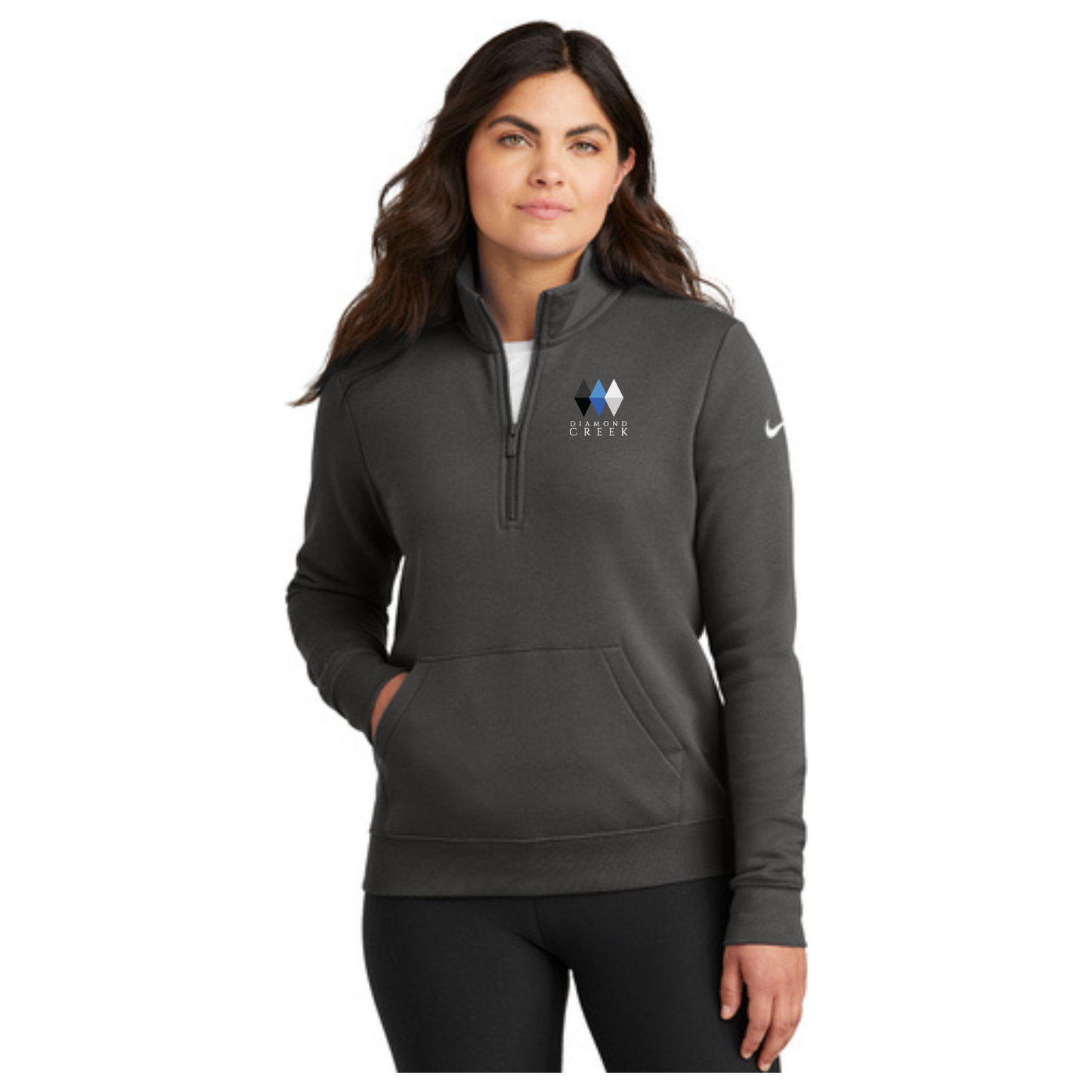 Nike Ladies Club Fleece Sleeve Swoosh 1/2-Zip - NKDX6720