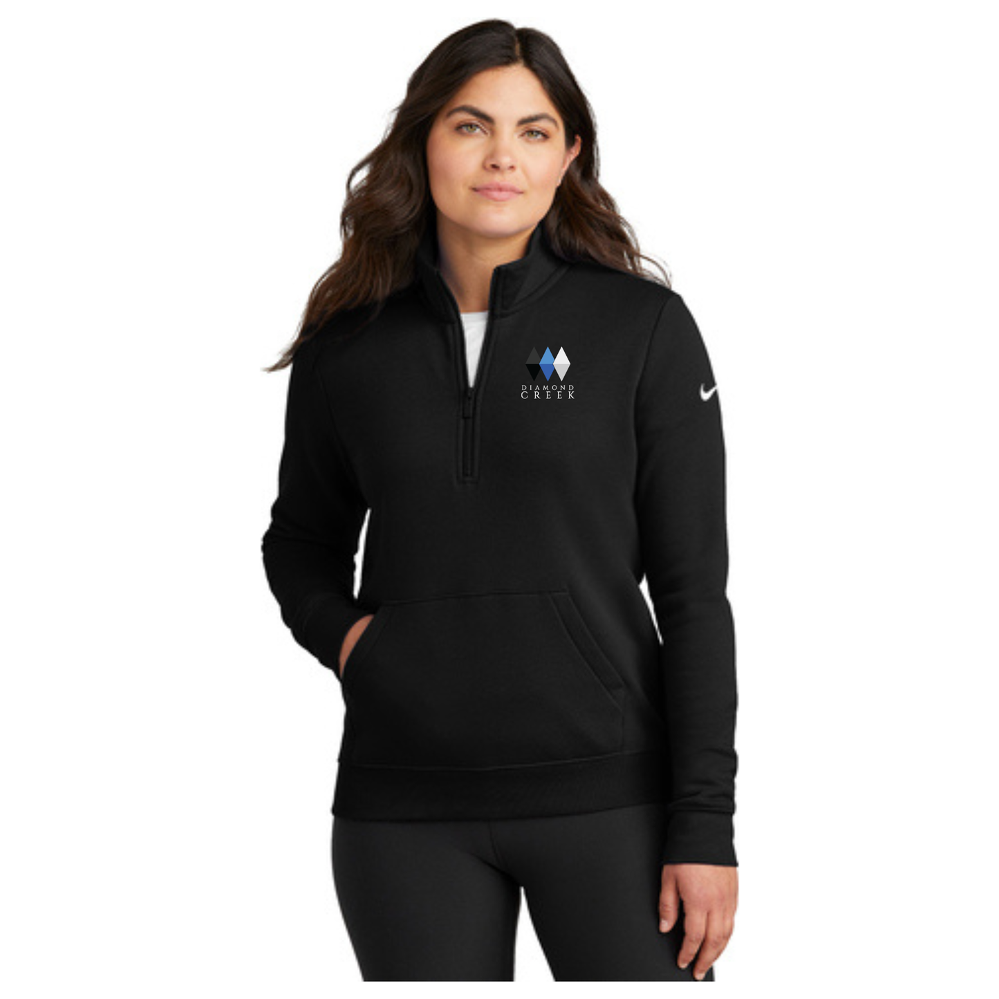 Nike Ladies Club Fleece Sleeve Swoosh 1/2-Zip - NKDX6720
