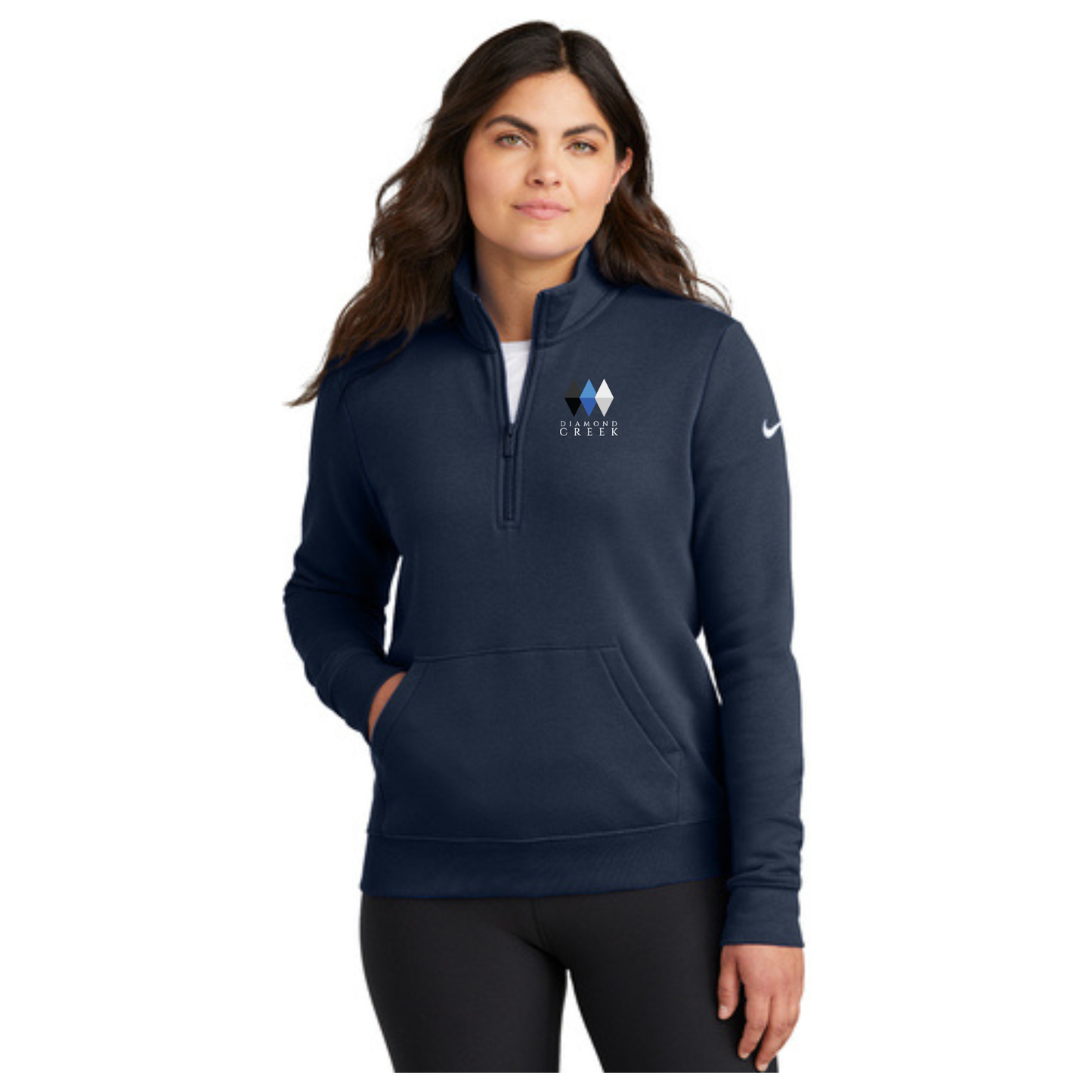Nike Ladies Club Fleece Sleeve Swoosh 1/2-Zip - NKDX6720